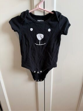 Indigo Black Bear Face Short Sleeve One-Piece